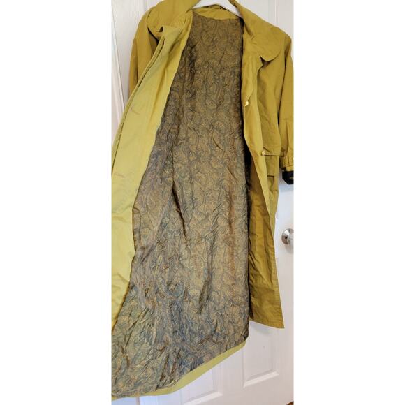 Vintage Full-Length Trench Jacket Oversized Womens XXL Mustard Yellow - Picture 4 of 7